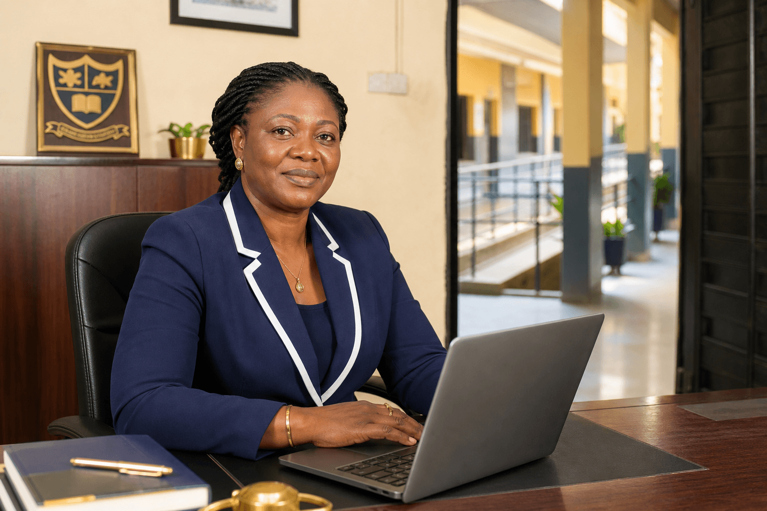 Nigerian school leader using SchoolOS
